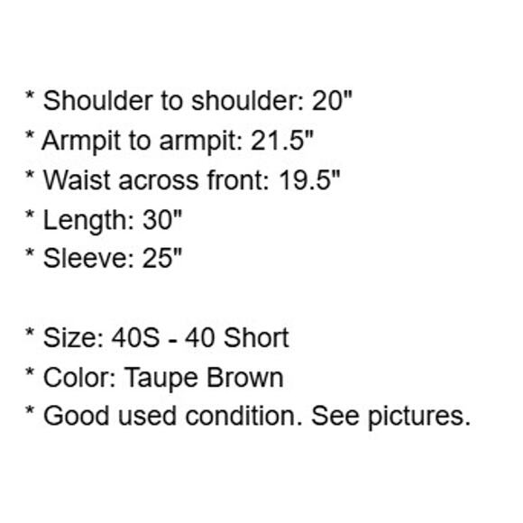 Mani Sport Coat Mens 40S Taupe Brown Wool Mens Jacket 3 Button Saks Fifth Ave - Picture 5 of 16